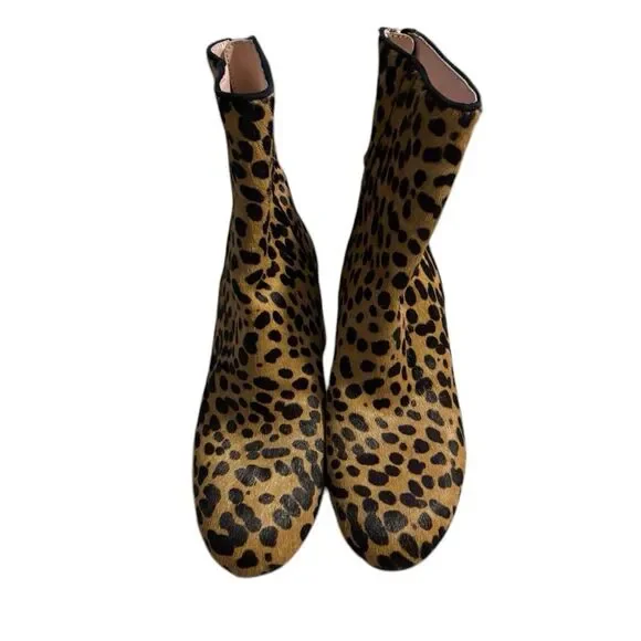 J.Crew Sadie Leopard Calf Hair Ankle Boots - Picture 4 of 12